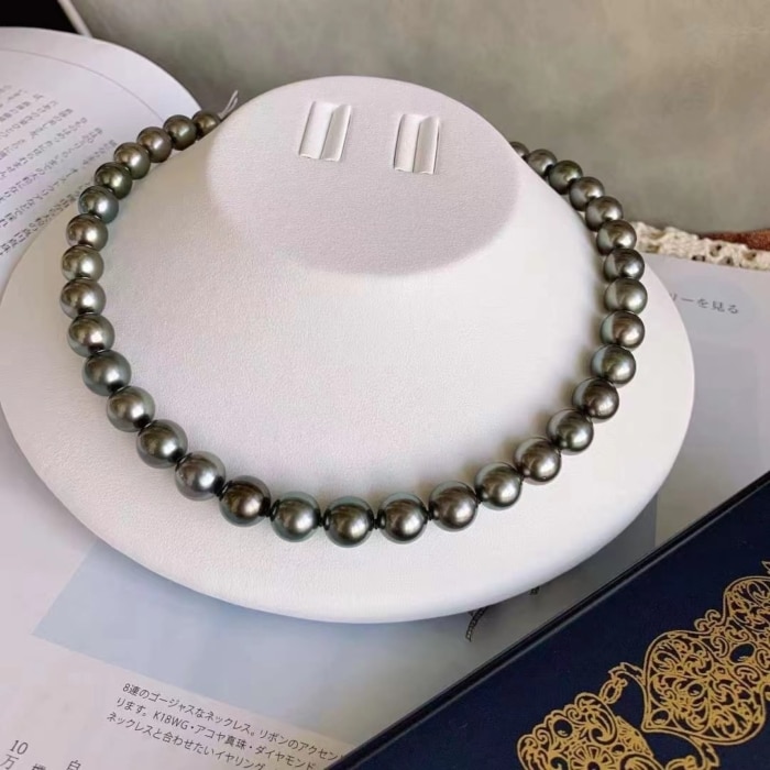 9.0-11.0mm AAAA Tahitiperlen Collier – Bild 5