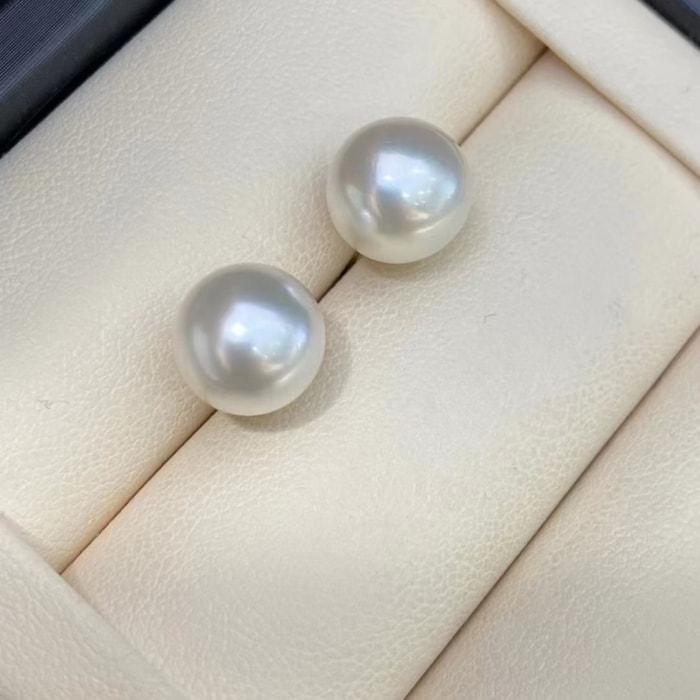 10.0mm AAA runde Australische weiße Südsee Perlen Ohrstecker – Bild 5