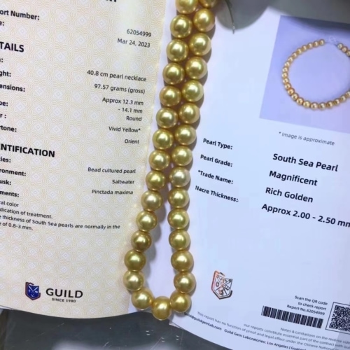 echte gold Südsee perlen - moderne Damen Perlenkette