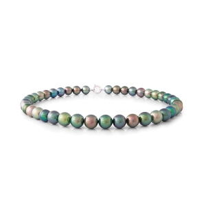 Perlen Kette gold aus Tahiti Perle echte Perlenkette Damen Collier mit multicolor Tahiti Perlen und Gold Clasp