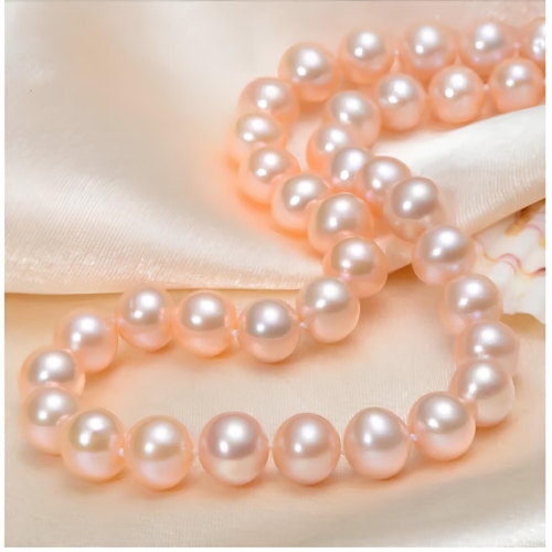 Rosa Perlenkette mit Süßwasserperlen aus 925 Silber