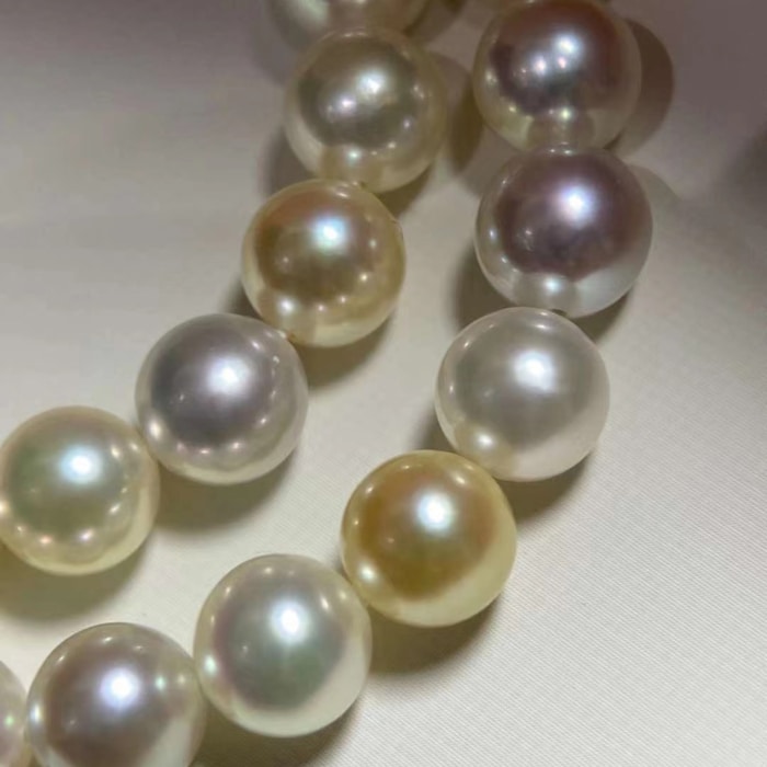 7.5-8.0mm AAA runde Japan Akoya Multicolor Perlenkette – Bild 10