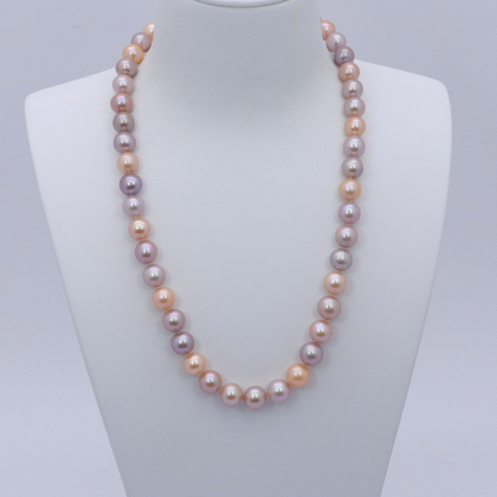 8.0-8.5mm AAA runden multicolor Süßwasserperlen Kette – Bild 5