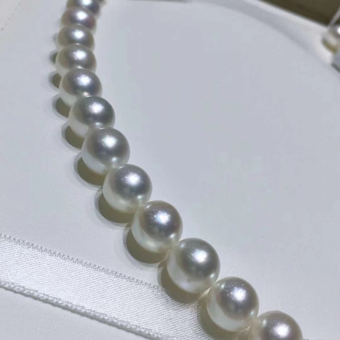 9.0-9.5mm AAA weiß runden Japan Akoya Perlenkette – Bild 8