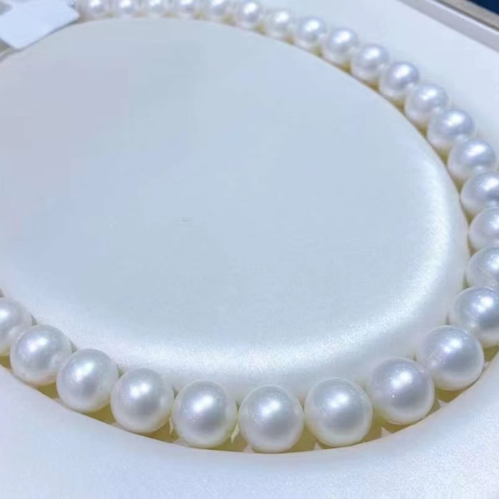 9.0-12.0mm AAA australische weiße Südseeperlenkette – Bild 4