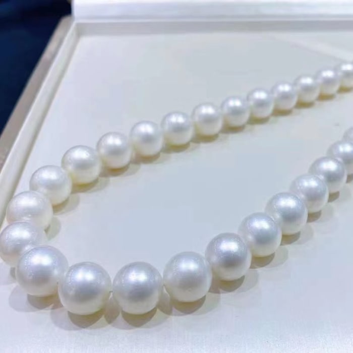 9.0-12.0mm AAA australische weiße Südseeperlenkette – Bild 6