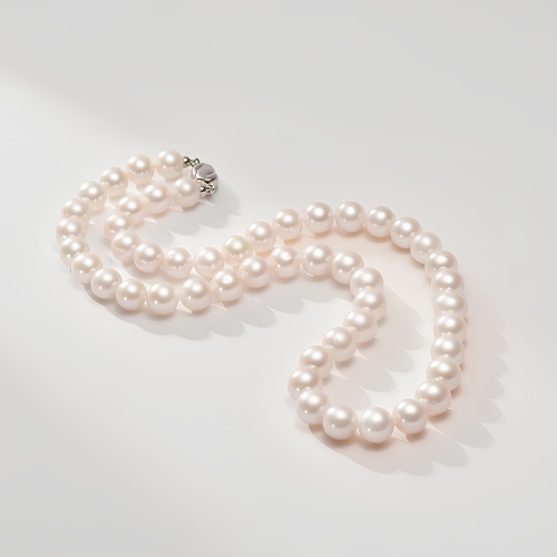 AAA runde weiße Süßwasser Perlenkette