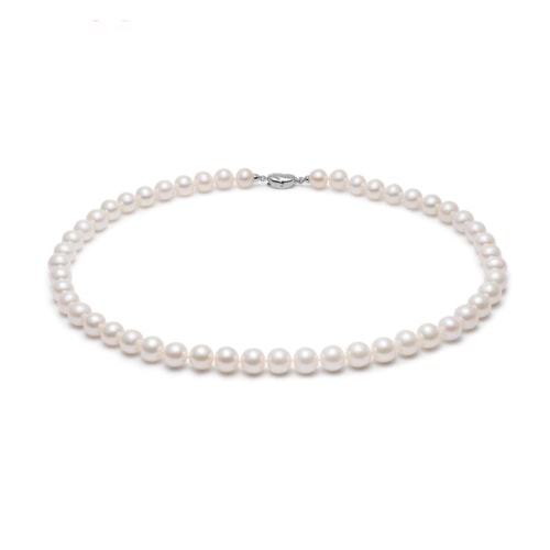 925 Silber mit echte Süßwasser Choker Perlenkette Damen