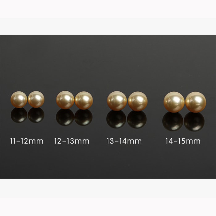 12.0mm große AAA runde Südsee Gold Perlen Ohrstecker – Bild 4