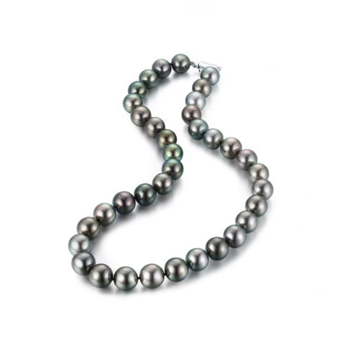 schwarze Tahiti Perlen Collier - Perlenkette damen aus gold