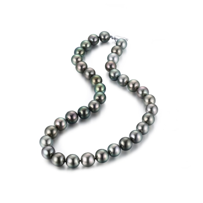 schwarze Tahiti Perlenkette damen gold