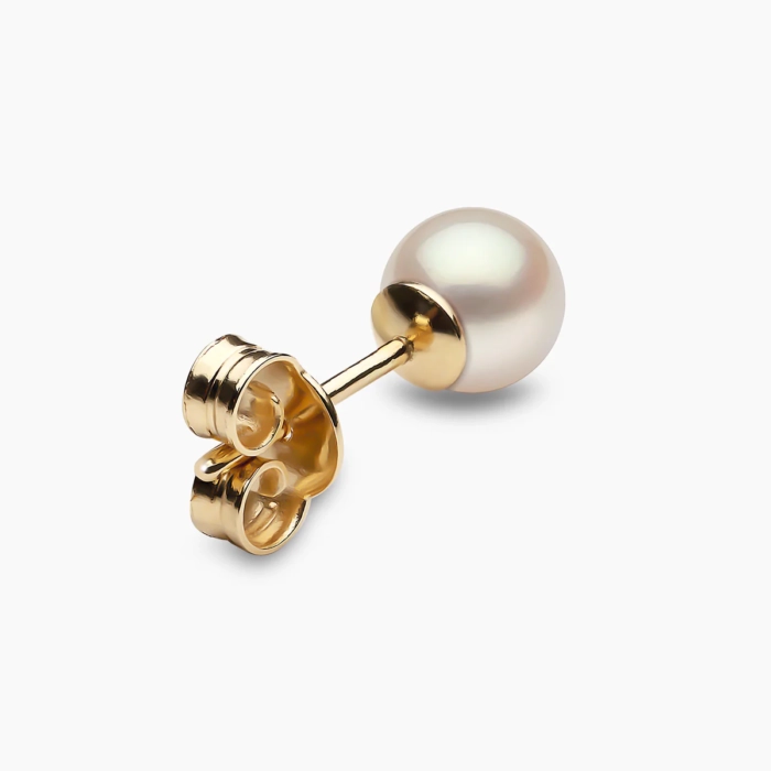 5.0mm AAA runde weiße Akoya Perlenohrstecker – Bild 5