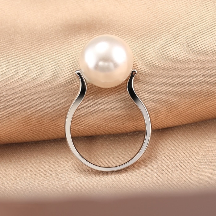 Silber Ring mit Perle 11.5mm AAA weiß – Bild 3