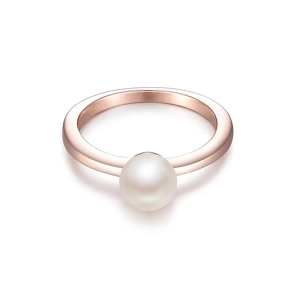 weiße Süßwasserperle Ring gold modern Gold Ring mit Perle modern