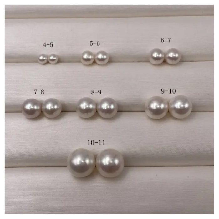 7.0mm AAA runde weiße Süßwasser Perle Anhänger – Bild 4