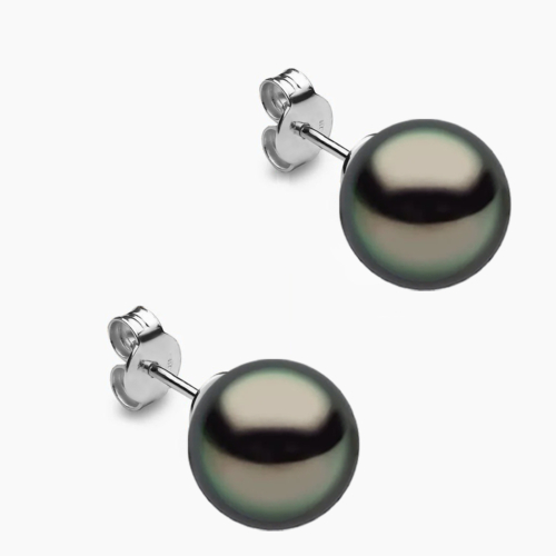 Tahiti Perlen Ohrstecker 12mm 18K Weiss Gold