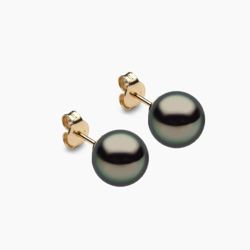Tahiti Perlen Ohrstecker 9mm 18K Gelb Gold