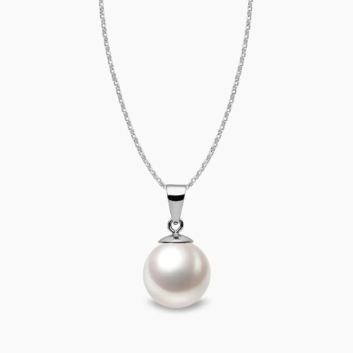Anhänger mit Süßwasser perle - 9 mm weiß
