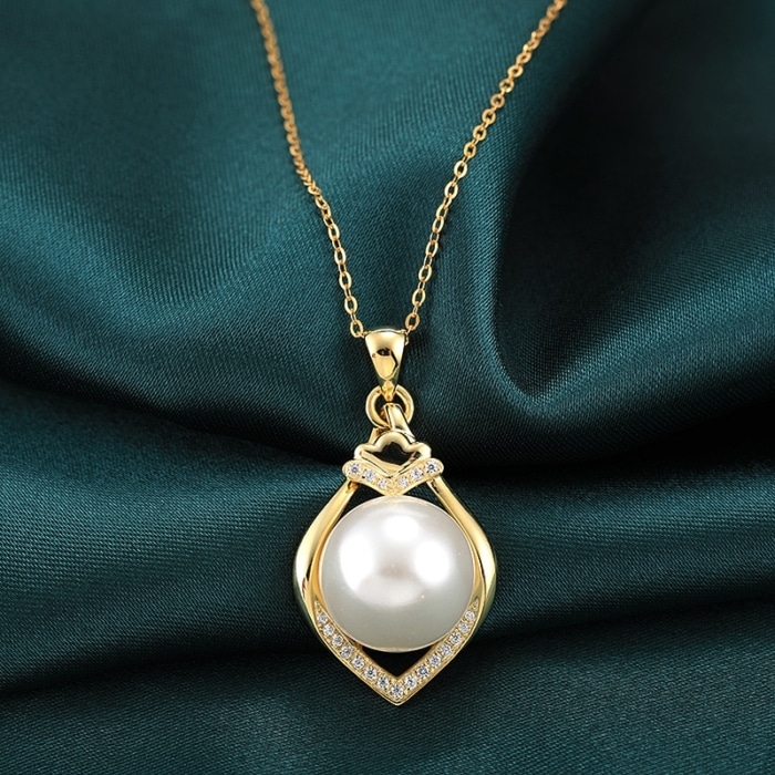 kette mit perlenanhänger gold