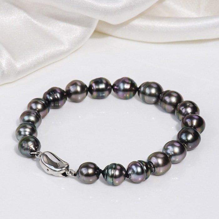 10.0-11.0mm AAA Barock Perlen Armband aus Tahiti Perlen Damen / Herren – Bild 3