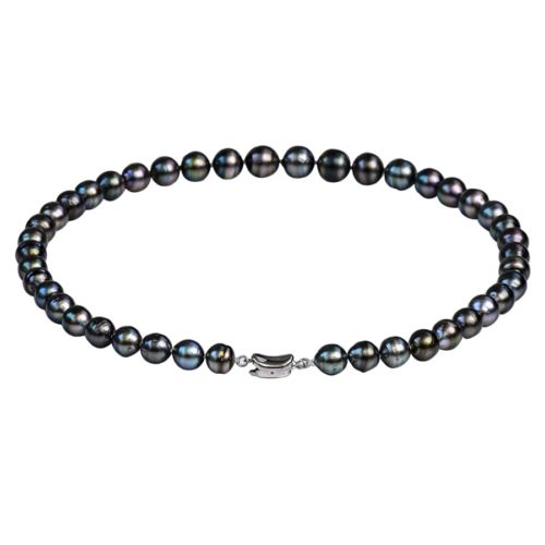 echte Schwarze Tahiti Barock Choker Perlenkette Damen gold clasp