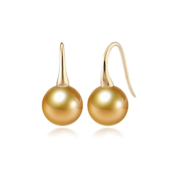 9.0-11.0mm AAAA runde Südsee gold Perlen Hänger