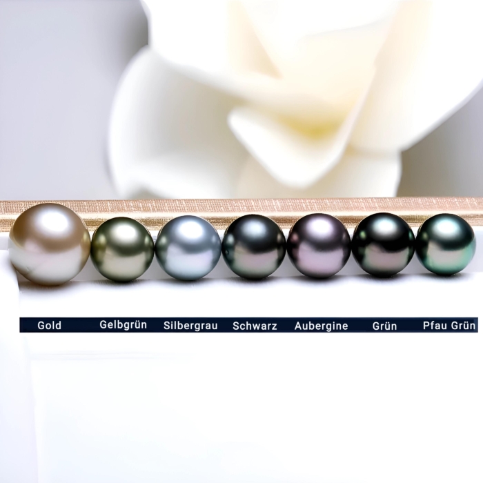 8.0-11.0mm AAAA runde multicolor Tahiti Perlen Collier – Bild 8