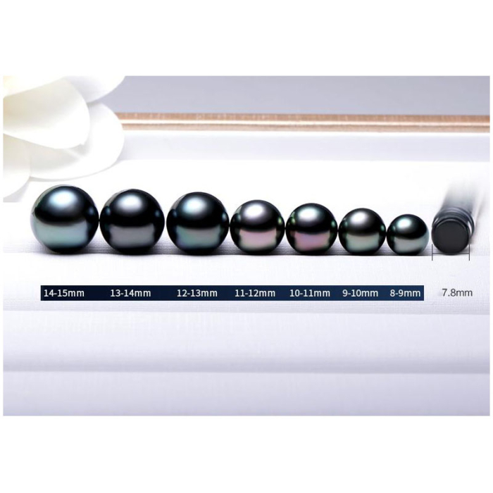 8.0-11.0mm AAAA runde multicolor Tahiti Perlen Collier – Bild 9