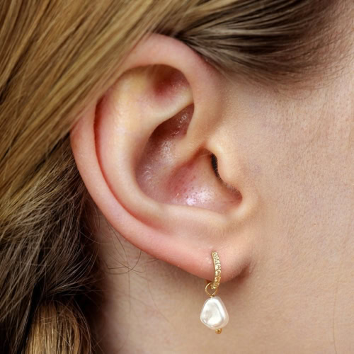 Barocke Perlen Ohrringe mit Zirconia