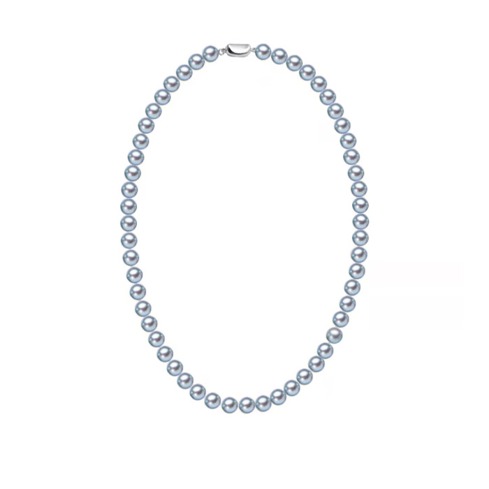 Akopa Perlenkette Silber Grau