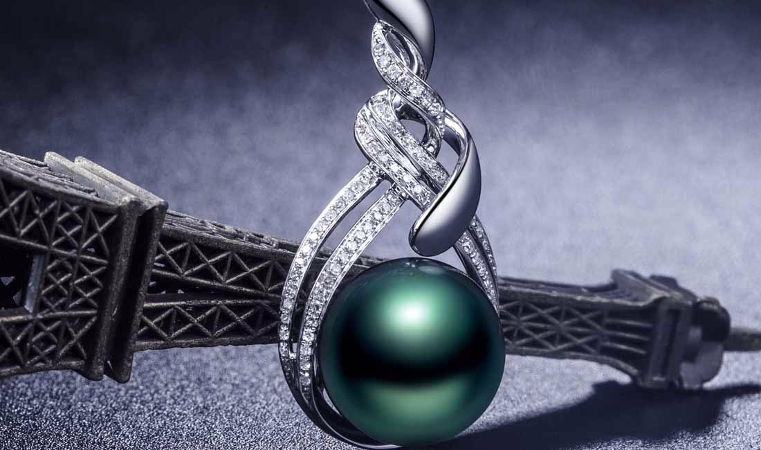 Tahiti Perlen Anhanger mit diamanten
