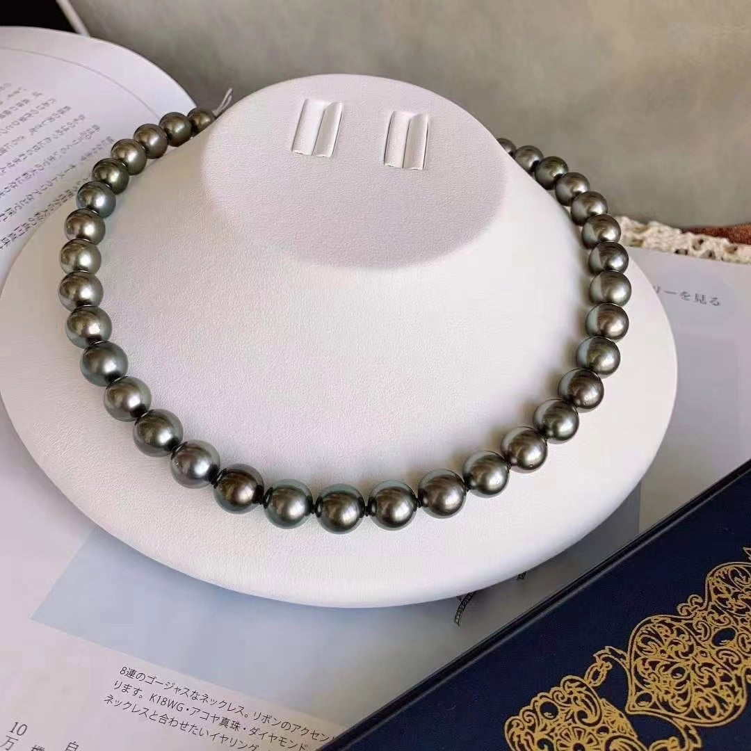 9.0-11.0mm AAAA Tahitiperlen Collier – Bild 5