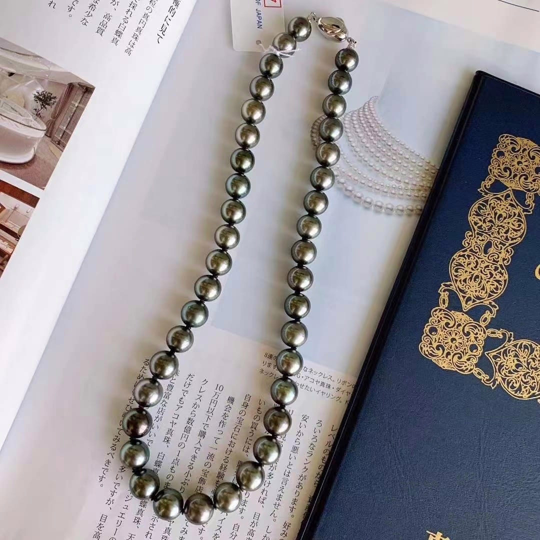 9.0-11.0mm AAAA Tahitiperlen Collier – Bild 6