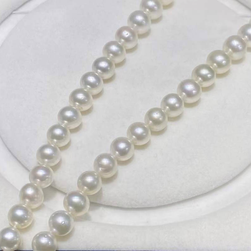 9.0-12.0mm AAA australische weiße Südsee Perlen Collier – Bild 7