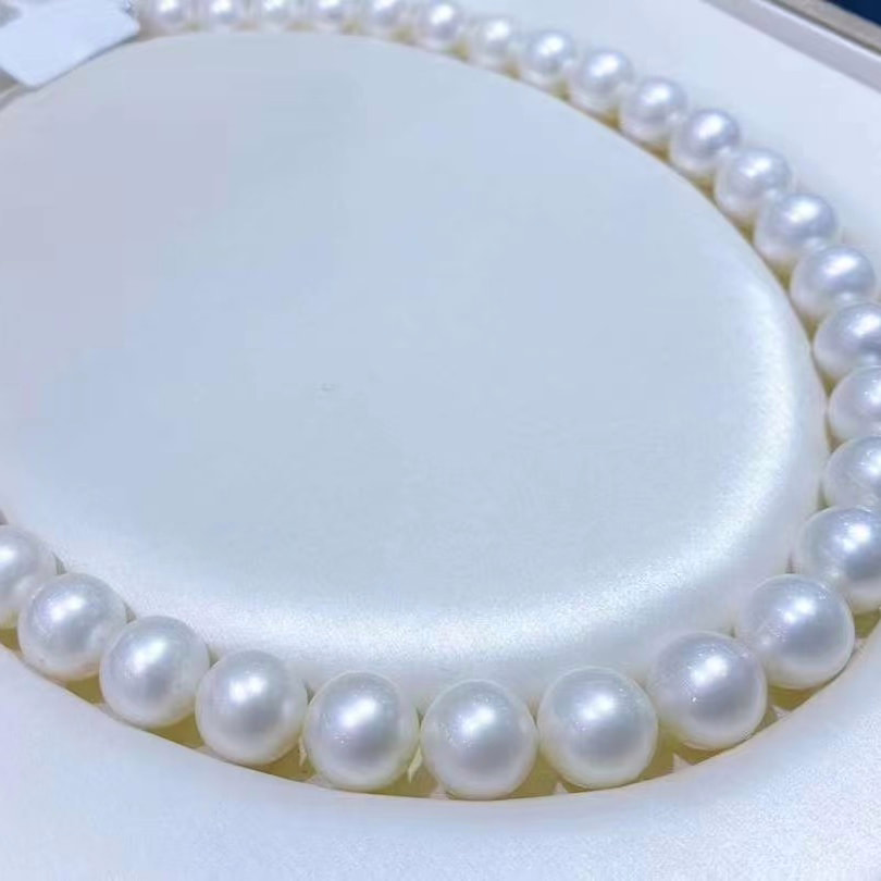 9.0-12.0mm AAA australische weiße Südseeperlenkette – Bild 4