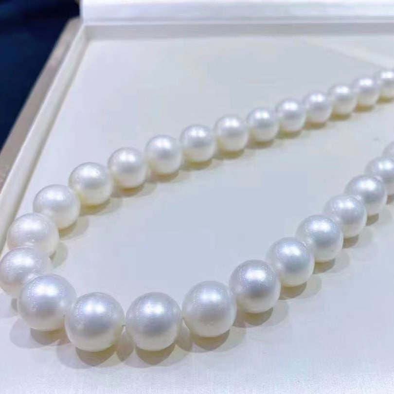 9.0-12.0mm AAA australische weiße Südseeperlenkette – Bild 6