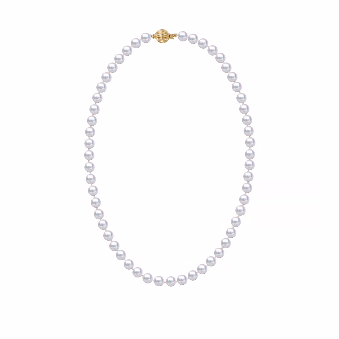 Japanische Akoya Perlenkette weiß AAA Qualität 7.5-8mm- Salzwasserzuchtperlen