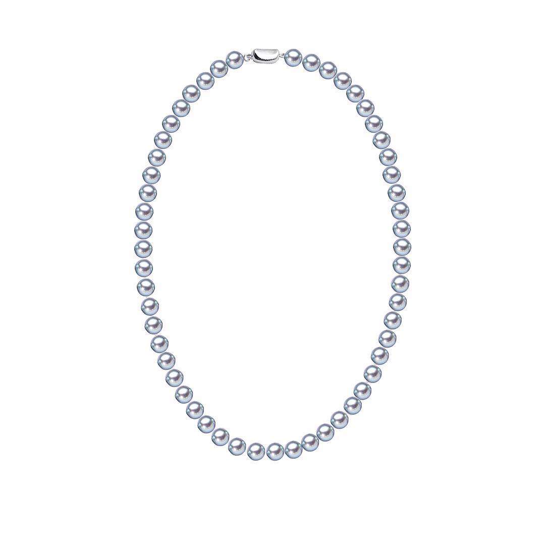 Akopa Perlenkette Silber Grau