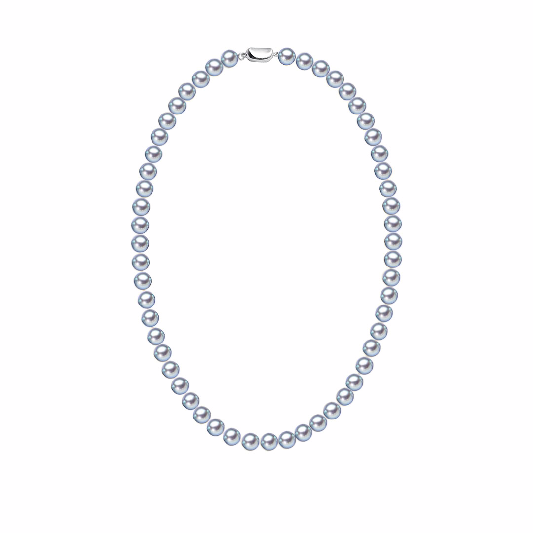Akopa Perlenkette Silber Grau