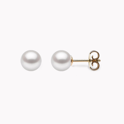 Akoya Perlen Ohrstecker 6.5mm mit 18k gelb gold