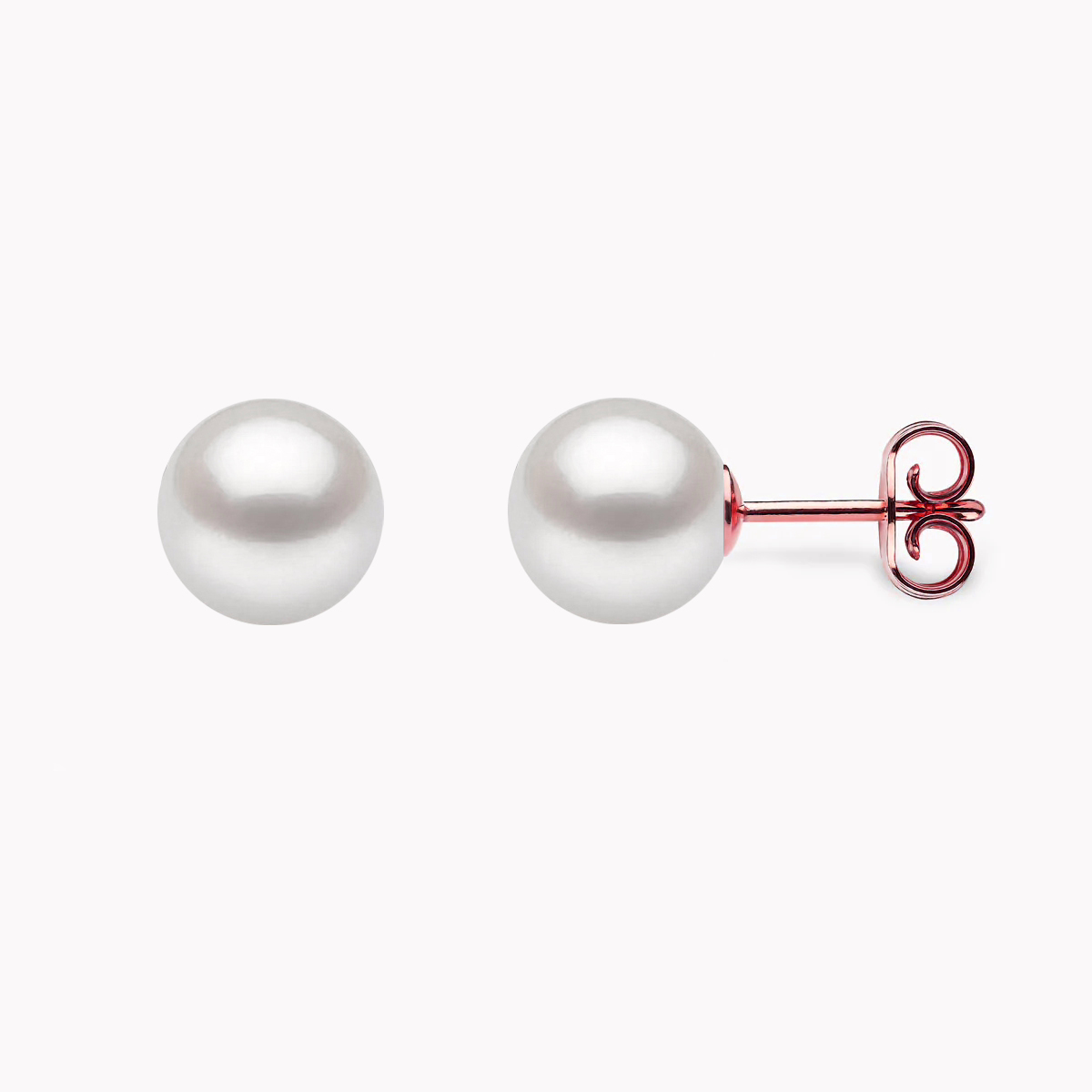 8.0mm AAA runde weiße Akoya Perlenohrstecker – Bild 6