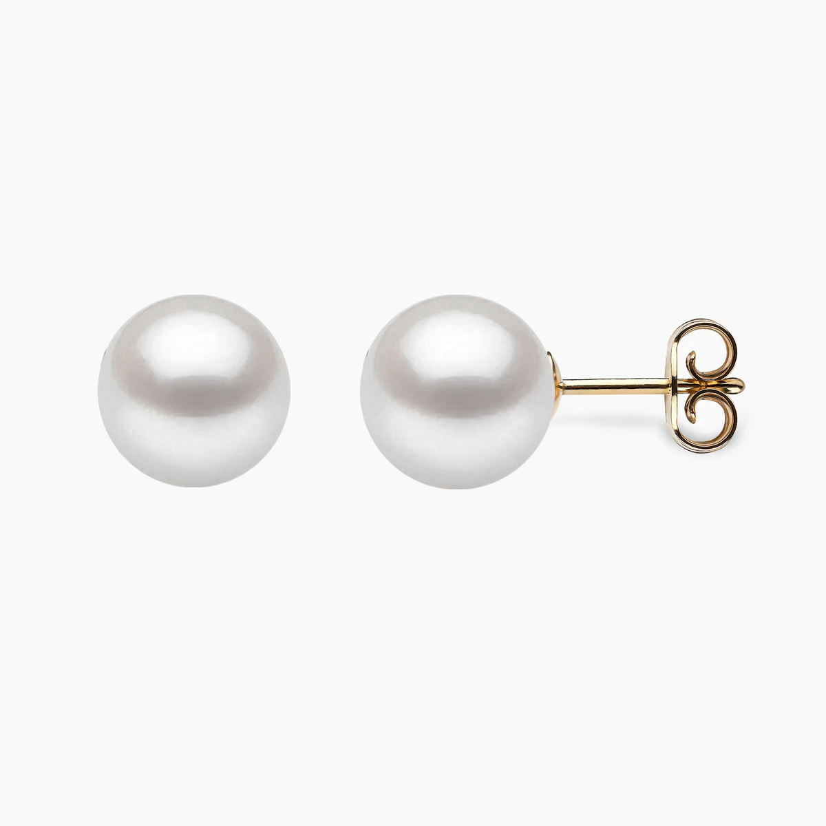 Akoya Perlen Ohrstecker 9-9.5mm mit 18k gelbgold