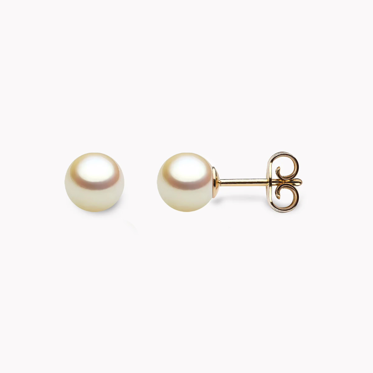 Golden Akoya Perlen Ohrstecker 5.5mm mit 18k gelb Gold