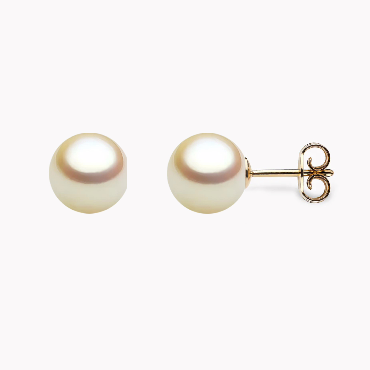 Golden Akoya Perlen Ohrstecker 8.5mm mit 18k gelb Gold