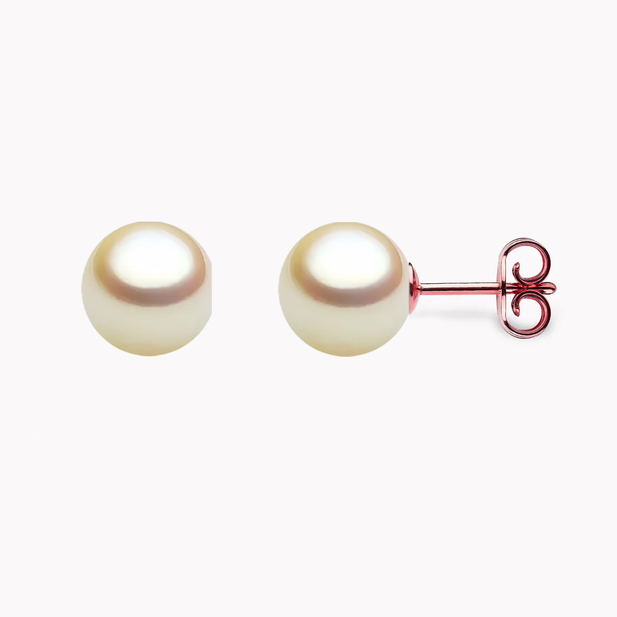 8.5mm AAA runde Champagner goldene Akoyaperlen Ohrstecker – Bild 3