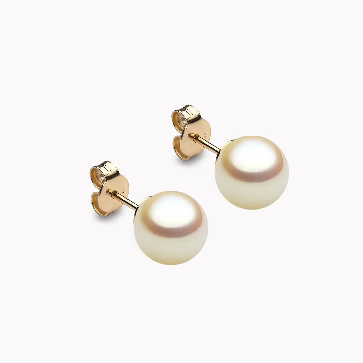 Golden Akoya Perlenohrstecker 7.5mm 18k Gelbgold