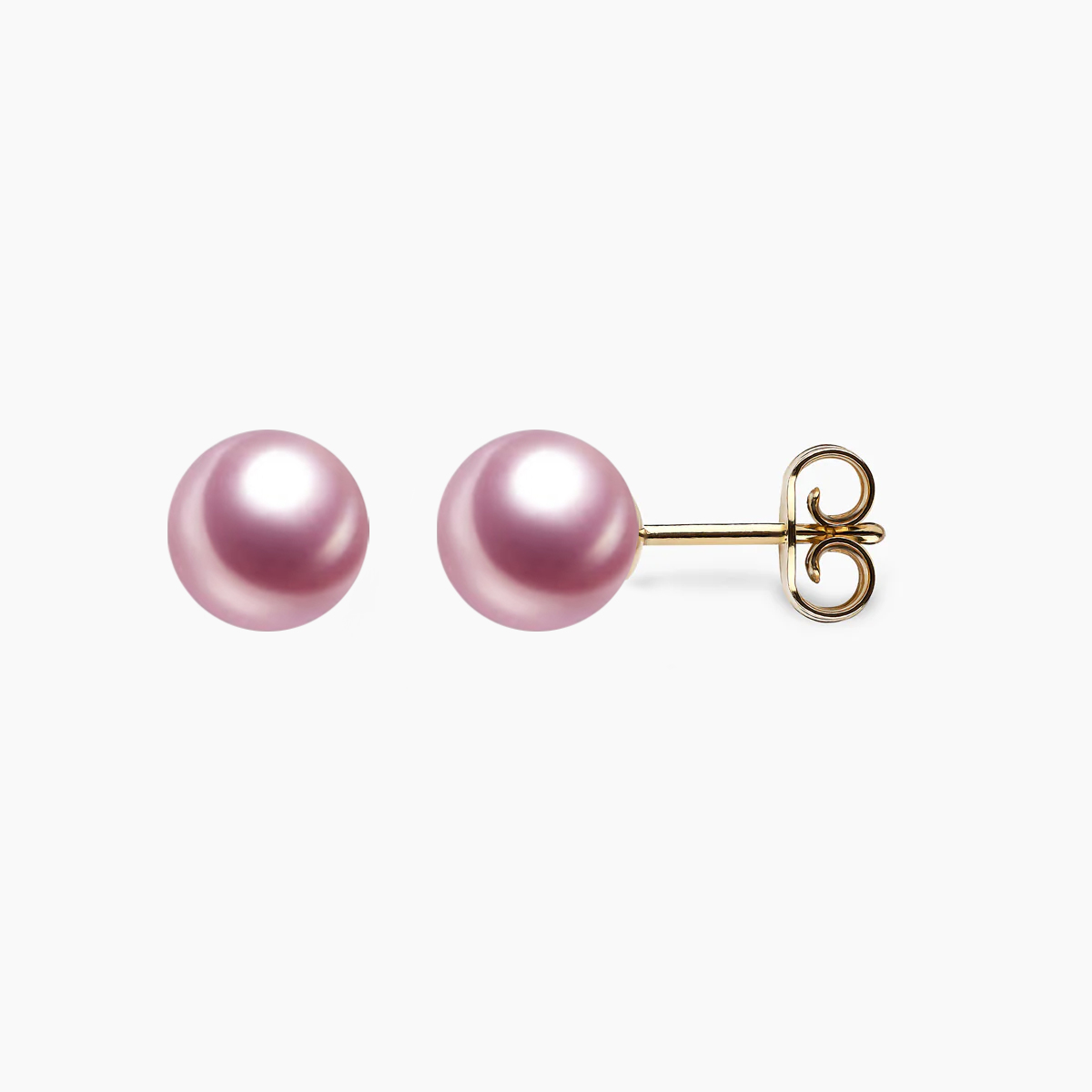 Süßwasser Perlen Ohrstecker 7.5-8mm lavendel- aus gelbgold