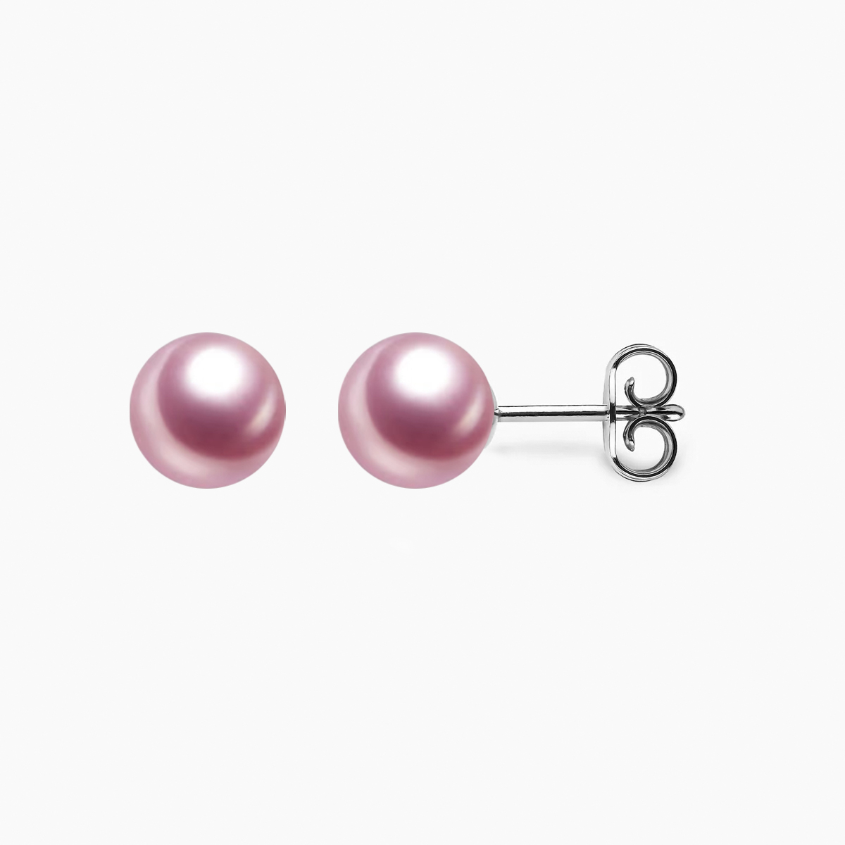 Süßwasser Perlen Ohrstecker 7.5-8mm lavendel- aus weiβgold
