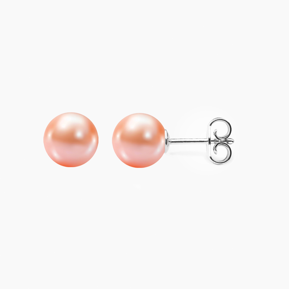 Süßwasser Perlen Ohrstecker 7.5-8mm rosa