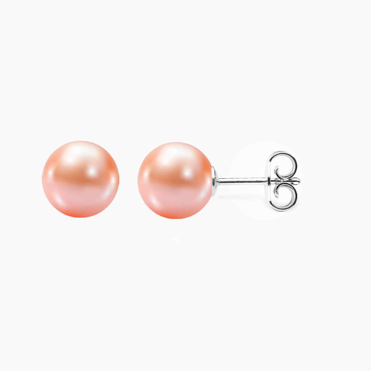 Süßwasser Perlen Ohrstecker 8.0mm - rosa